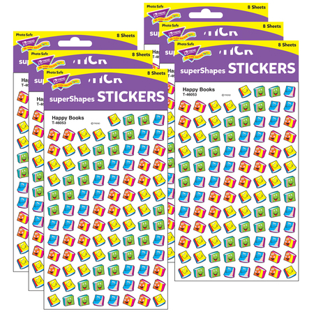 TREND ENTERPRISES Happy Books superShapes Stickers, PK4800 T46053